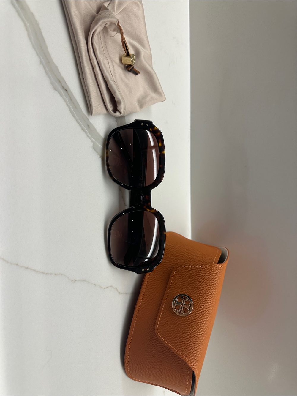 Tory Burch Dark Tortoiseshell Square Sunglasses